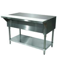 Advance Tabco Triumph (Supreme) Solid Top Utility Station Table with Poly Cutting Board and Open Shelf Base, 47-1/8