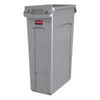 Slim Jim 23 Gallon Rectangular Open-Top Trash Can, Gray