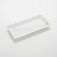 American Metalcraft Naturals™ Rectangular Melamine Platter, 21 x 13 Inch, White Marble Pattern
