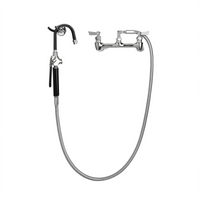Fisher Wall-Mount Hose-Style Pot Filler Faucet with 60-Inch Hose and 8-Inch Adjustable Centers