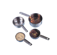 Stainless Steel Flat-Handled Measuring Cup Set, 4-Piece (1/4, 1/3, 1/2, and 1 Cup)
