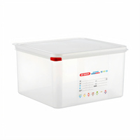 Araven 20 Qt. Clear Rectangular GN 2/3 Food Storage Container with Airtight Lid