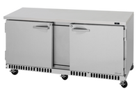 Turbo Air PRO Series 72-Inch Two-Section Front-Breathing Undercounter Refrigerator with Solid Swing Doors