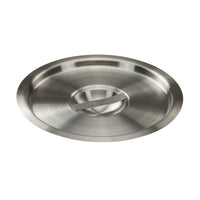 Winco 6 Qt Round Stainless Steel Bain Marie Cover with Center Handle, Mirror Finish