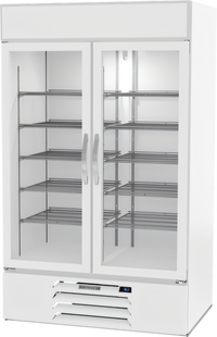 Beverage-Air MarketMax 47-Inch Two-Section Reach-In Wine Merchandiser, 40.2 Cu. Ft., Self-Contained Bottom-Mount, White Exterior