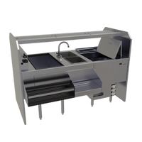 Glastender Complete Style Pass-Thru Cocktail Station with GW24 Glasswasher, 66 Inch Wide, Rightward Workflow