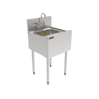 Top Shelf TS Series 18-Inch Freestanding Underbar Wet Waste Sink Unit with 6-Inch Backsplash