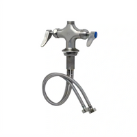 T&S Brass Stainless Steel Single-Hole Deck-Mount Mixing Faucet with Swivel Outlet, Less Nozzle
