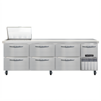 Continental Refrigerator RA93N12M-D 93-Inch Mighty Top 12-Pan Refrigerated Sandwich Prep Table with 6 Drawers