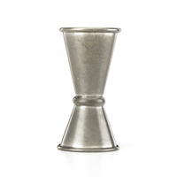 Barfly Japanese Style Dual-Measure Jigger, 1/2 oz & 3/4 oz, 18/8 Stainless Steel, Vintage Finish