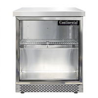 Continental Refrigerator 27-Inch Front-Breathing Worktop Display Freezer with Hinged Glass Door, 7.4 Cu. Ft., R-290