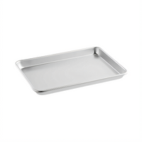 1/8 Size Solid Aluminum Sheet Pan / Serving Tray with Closed Bead Edge