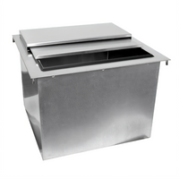 Glastender Drop-In Stainless Steel Ice Bin, 50 lb Capacity, Sliding 2-Piece Cover