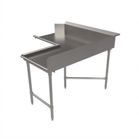BK Resources Corner L-Shaped Clean Dishtable, 60 x 96 Inches, Left-to-Right Operation, 16-Gauge 304 Stainless Steel