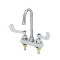 Workboard Mixing Faucet with Swivel Gooseneck Spout, 4-Inch Deck Mount, 4-Inch Centers