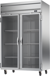 Beverage-Air Horizon Series Two-Section Reach-In Refrigerator with Glass Doors, 46.88 Cu. Ft., Top-Mounted Self-Contained Refrigeration