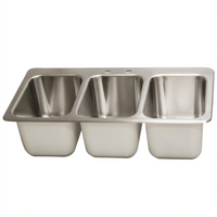 BK Resources 3-Compartment Deep Drawn Drop-In Sink with Lead-Free Faucet, 35-3/4