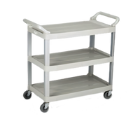 Vollrath Blue-Gray 3-Shelf Polypropylene Multi-Purpose Bus Cart, 300 lb Capacity