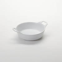 American Metalcraft Round White Melamine Casserole Dish with Handles, 39 oz