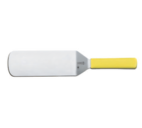 Mundial 8 Inch x 3 Inch Stainless Steel Turner with Yellow Polypropylene Handle