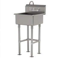 Advance Tabco FC-FM-2219-F Freestanding Stainless Steel Service Sink with K-159 Gooseneck Faucet, 20 x 19-1/2 In. Bowl