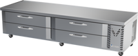 Victory Refrigeration CBR96HC 96-Inch Two-Section Chef Base Refrigerator with 4 Drawers