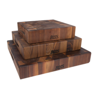 Boos Block End Grain Walnut Chinese Chopping Block with Hand Grips, 15 x 15 x 3 Inches, Reversible