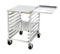 Mobile Under-Counter Outrigger Slicer Stand Bun Pan Rack with Stainless Steel Top