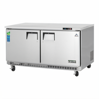 Everest Refrigeration ETBWR2 Two-Section Undercounter/Worktop Refrigerator, 18 Cu. Ft., Rear-Mounted Self-Contained R290, Stainless Steel