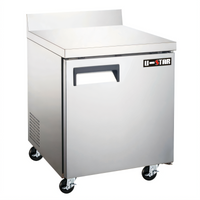U-STAR 27-Inch Stainless Steel Worktop Refrigerator, 1 Door, 5.5 Cu. Ft., Rear-Mounted Self-Contained