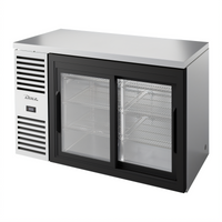True Premier Bar 52-Inch Two-Section Refrigerated Back Bar Cooler with Sliding Glass Doors