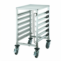 Winco 12-Tier Mobile Under-Counter Stainless Steel Steam Table Pan Rack