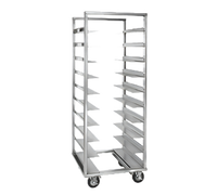 Cres Cor Full-Height Double-Compartment Mobile Oval Tray Rack, 20-Tray Capacity