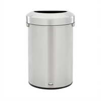 Rubbermaid Refine 21 Gallon Half-Round Stainless Steel Trash Container
