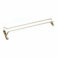 Crestware 10-Inch High-Polished Brass Dual-Rail Glass Hanging Rack