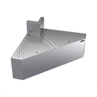 Krowne Royal Series 90° Full-Corner Stainless Steel Underbar Corner Angle Filler with Drainboard Top, 24-Inch Deep