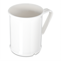 Carlisle 9.6 oz White Polycarbonate Handled Mug