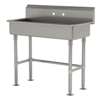 Advance Tabco ADA Compliant Freestanding 40 Inch Wide Service Sink with Splash Mount Faucet Provision and Stainless Steel Legs