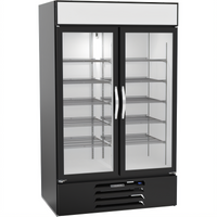 Beverage-Air MarketMax Two-Section Reach-In Glass Door Refrigerated Merchandiser, Black, 40.2 Cu. Ft.