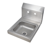 BK Resources Space Saver Wall-Mounted Hand Wash Sink, 9 x 9 x 5-Inch Bowl, 304 Stainless Steel