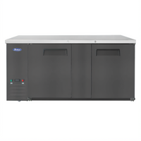 Atosa 68-Inch Two-Section Shallow Depth Back Bar Cooler with Stainless Steel Top