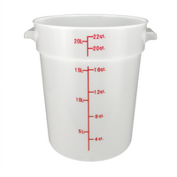 Winco PPRC-22W Commercial Food Storage Containers Case of 6