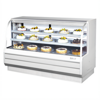 Turbo Air Full-Service Curved Glass Refrigerated Bakery Display Case, 72 1/2-Inch Wide, 23.2 Cu. Ft., Self-Contained, R-290