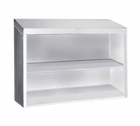 Wall-Mounted Open Front Stainless Steel Storage Cabinet with Intermediate Shelf, 72 x 15 Inches