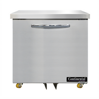 Continental Refrigerator 32-Inch One-Section Undercounter Freezer, 9.0 Cu. Ft., Rear-Mounted Self-Contained Refrigeration