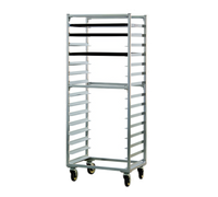 New Age Mobile Full-Height Side-Loading Aluminum Bun Pan Rack for 15 Full-Size Pans