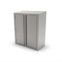 John Boos 48-Inch Stainless Steel Wall Cabinet with Hinged Doors and Fixed Shelf