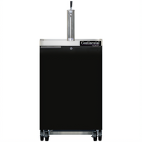 Continental Refrigerator 24-Inch Flat-Top Keg Cooler, 8.0 Cu. Ft., 1 Column, Black Enamel, R-290