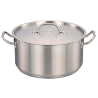 Omcan 20 Qt Stainless Steel Brazier Pan with Cover