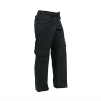 Mercer Culinary Genesis Women's Black Cargo Pants, 3X, 65/35 Poly/Cotton Twill